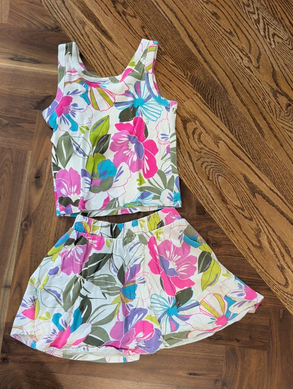GAP Hibuscus Floral Tank and Skort Set - pink purple XL (12)